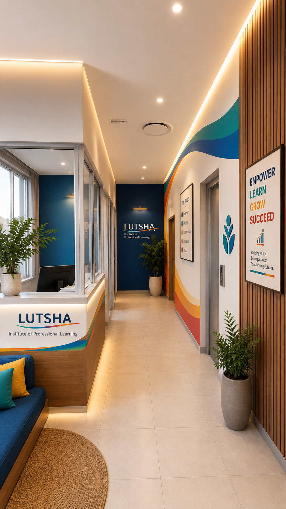 Lutsha Institute of Professional Learning reception and facility